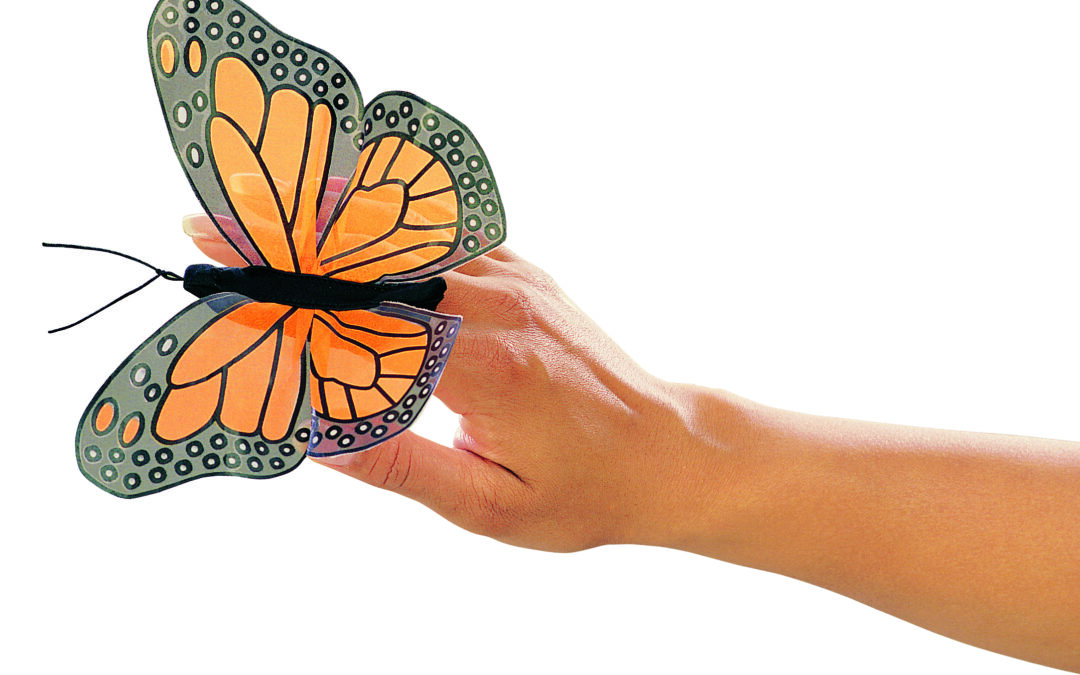 MARIPOSA MONARCA. Marioneta de dedo infantil