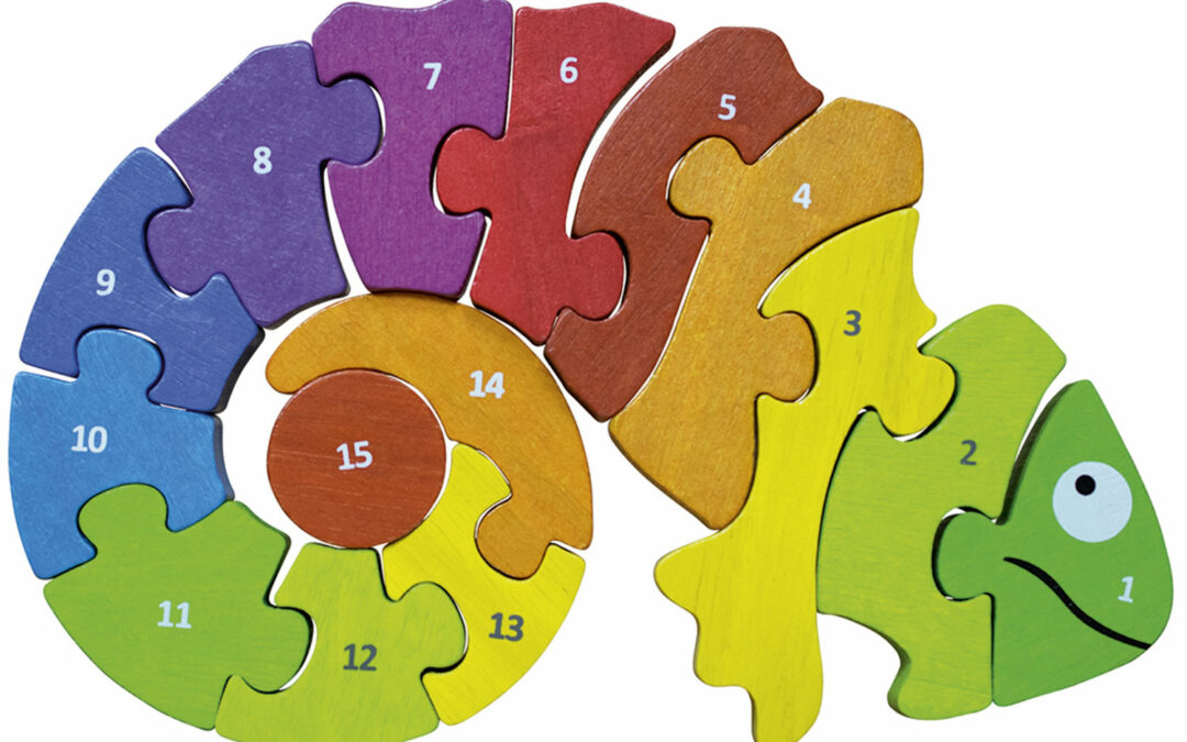 Camaleón. Puzzle de madera