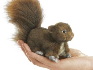 Mini Red Squirrel-ARDILLA ROJA. Marioneta de dedo infantil